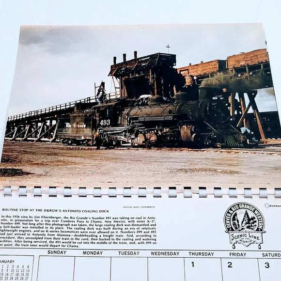 1979 Sundance Rocky Mountain Railroad Calendar Rio Grande RR Scenic Photographs - Picture 3 of 6